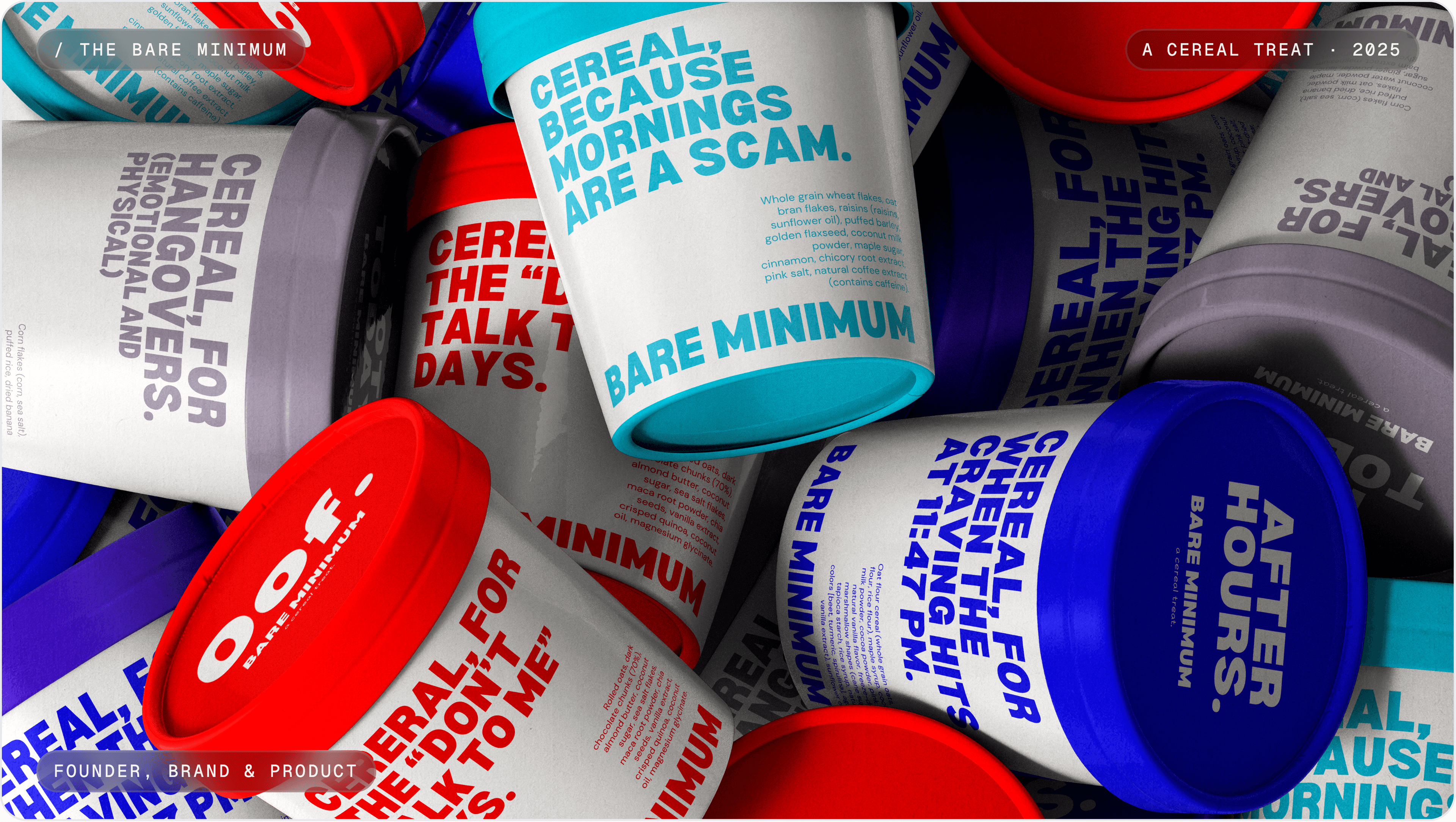 The Bare Minimum cereal cup flat-lay (case study cover)